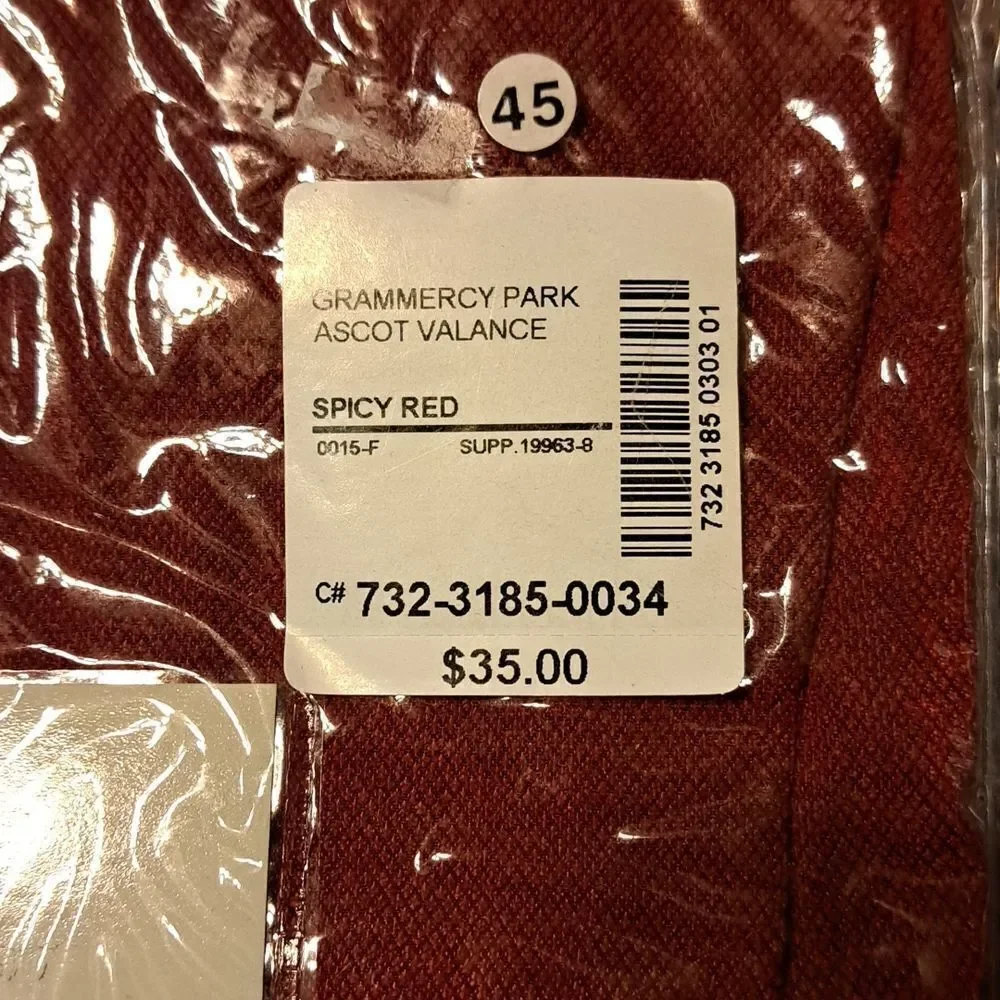 Ascot spicy red valance new